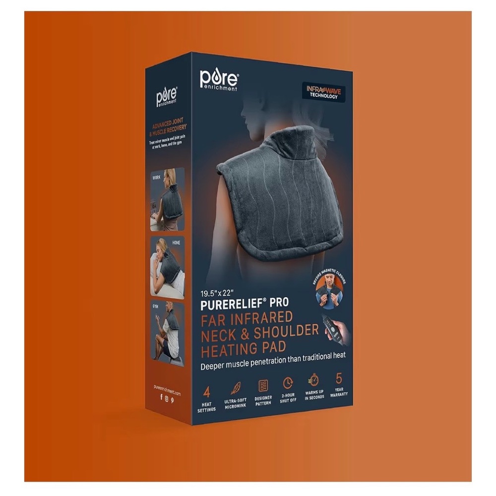 Pure Enrichment Gray Neck & Shoulder Heating Pad